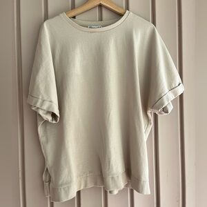 Zara Oversized Short Sleeve Sweatshirt